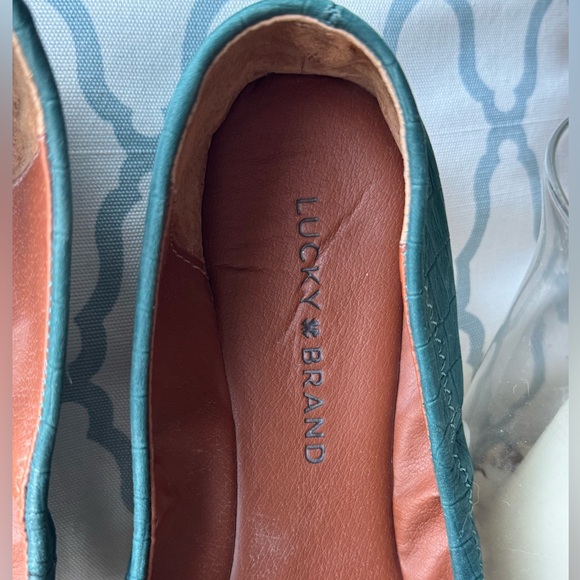 Lucky Brand Emmie Ballet Flat Leather Teal Blue Women’s Size 8.5 - Picture 13 of 14